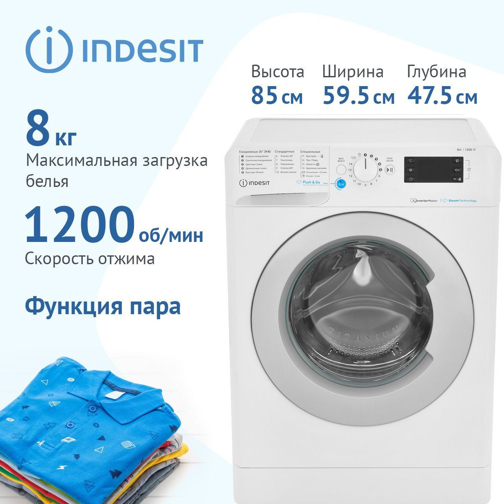 Стиральная машина Indesit BWSE 81293X WSV RU, белый - купить по выгодной  цене в интернет-магазине OZON (532414730)