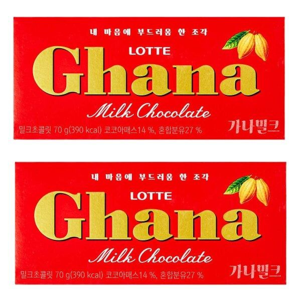 Молочный шоколад Ghana Lotte, 70 г х 2 шт #1