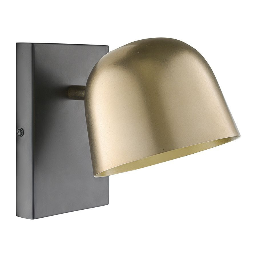 Светильник настенный Enkel Kopp 22х22 см лампа на стену, металлический интерьерный золотистый/черный #1