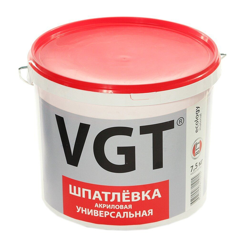 VGT / ВГТ шпаклевка универсальная акриловая 7,5 кг белая #1