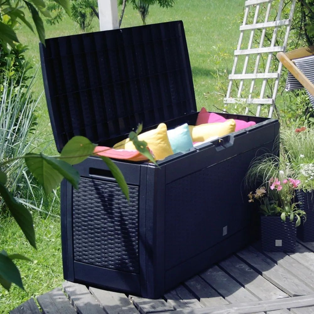 Ящик садовый уличный Prosperplast Boxe Rato MBR310-S433, 119х48х60 см, 310л антрацит, для хранения предметов #1