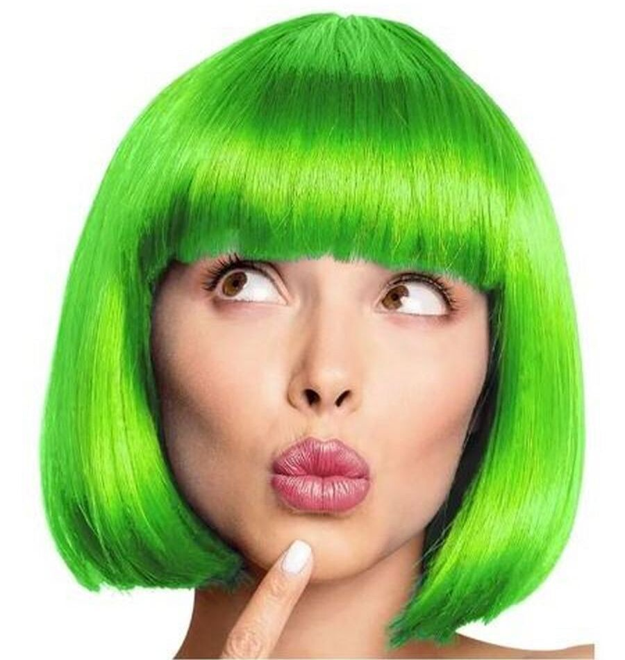 Карнавальный парик Каре, зеленый #1