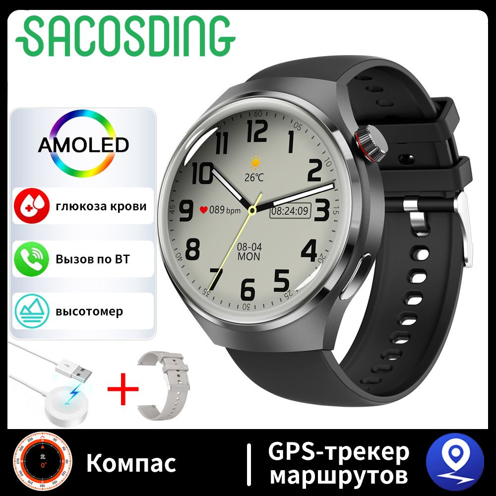 SACOSDING Умные часы Apollo-003s-B-1, 48mm, черный A #1