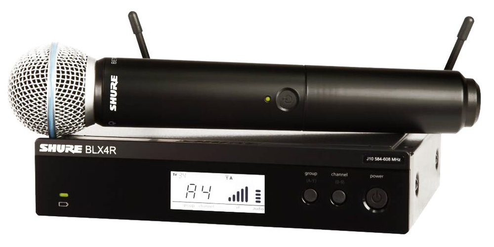 SHURE BLX24RE/B58-M17 вокальная рековая радиосистема с ручным передатчиком Beta58, 662-686 МГц, выносные #1