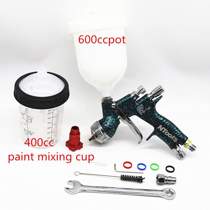 Пистолет-распылитель 1,3/1,8 мм с баком для смешивания 400CC и ...