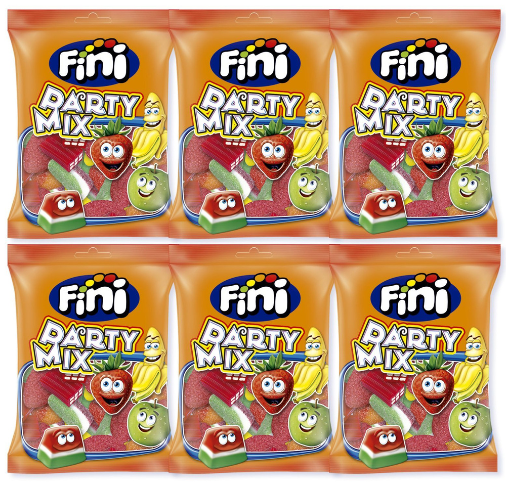 Жевательный мармелад Fini Party Mix, 90г x 6шт. Фини ассорти #1