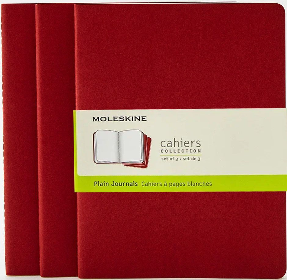 Набор из 3-х блокнотов без линовки Moleskine CAHIER JOURNAL (CH123) 19х25см, клюквенный (3 шт)  #1