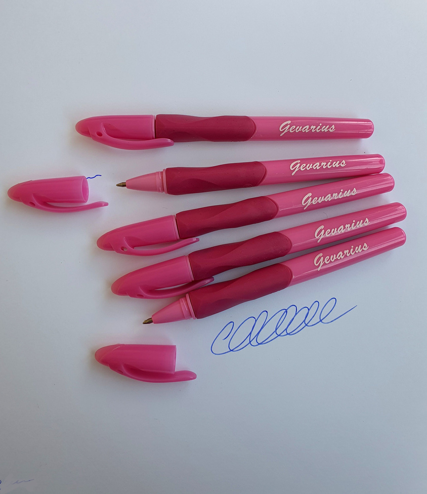 Набор розовых ручек "пиши-стирай" 5 шт. (синий стержень) #1