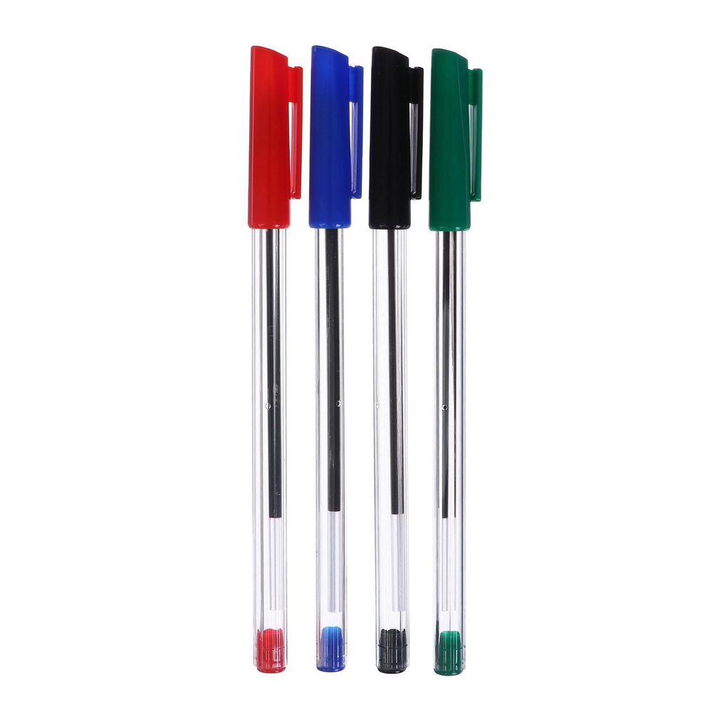 Ручка Шариковая, толщина линии: 1 мм, цвет: Разноцветный, 4 шт.  #1