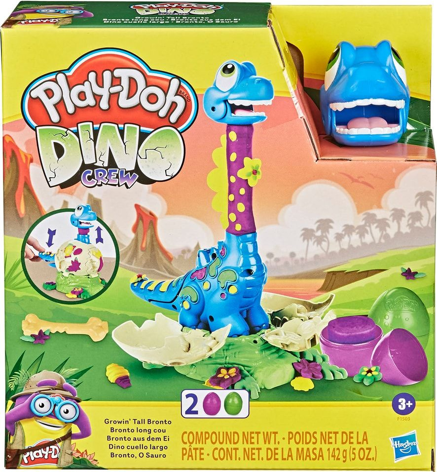 Набор игровой Play-Doh Масса для лепки Динозаврик х3шт #1