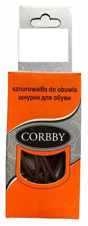 Corbby Шнурки круглые, тонкие, с пропиткой, коричневые, 120 см  #1