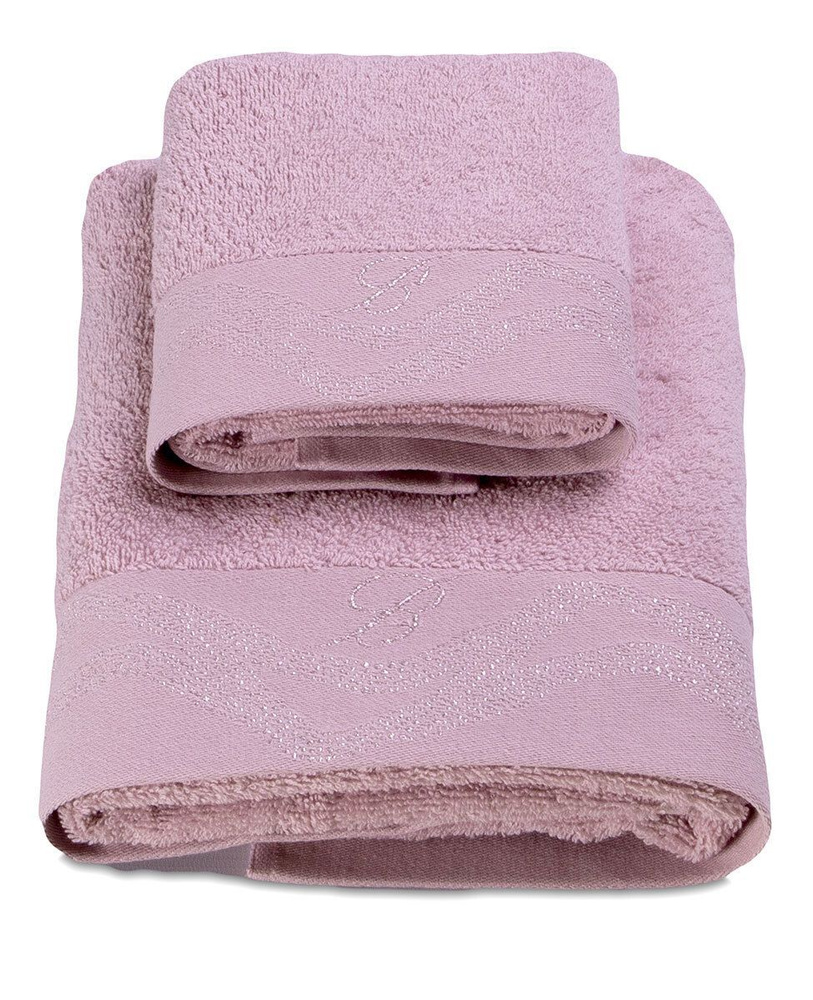 Blumarine Набор банных полотенец CRYSTELLE, Хлопок, 60x110, 40x60 см, темно-розовый, 2 шт.  #1