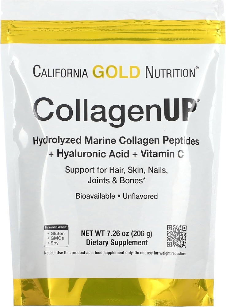 California Gold Nutrition CollagenUP 206g (пептиды гидролизованного морского коллагена + гиалуроновая #1