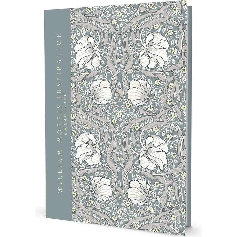 Ежедневник КОНТЭНТ William Morris Inspiration. Мятная обложка с белыми цветами  #1