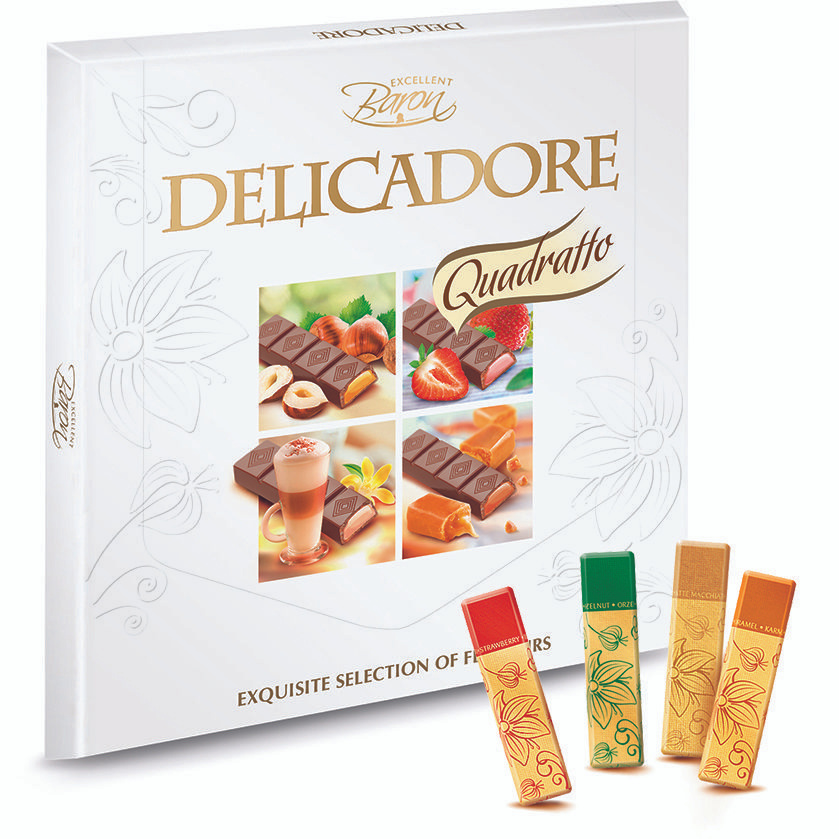 Ассорти Delicadore шоколадных конфет Quadratto 200г #1