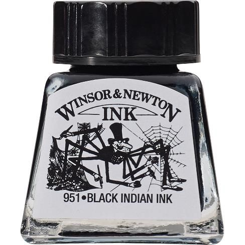 Тушь Winsor&Newton, черный индийский (с пауком),14мл #1