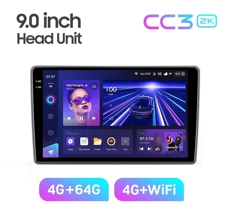 Магнитола TEYES CC3 2K 4/64ГБ 9 дюймов (без переходной рамки!) Android 10, 8-ядерный процессор, QLED #1