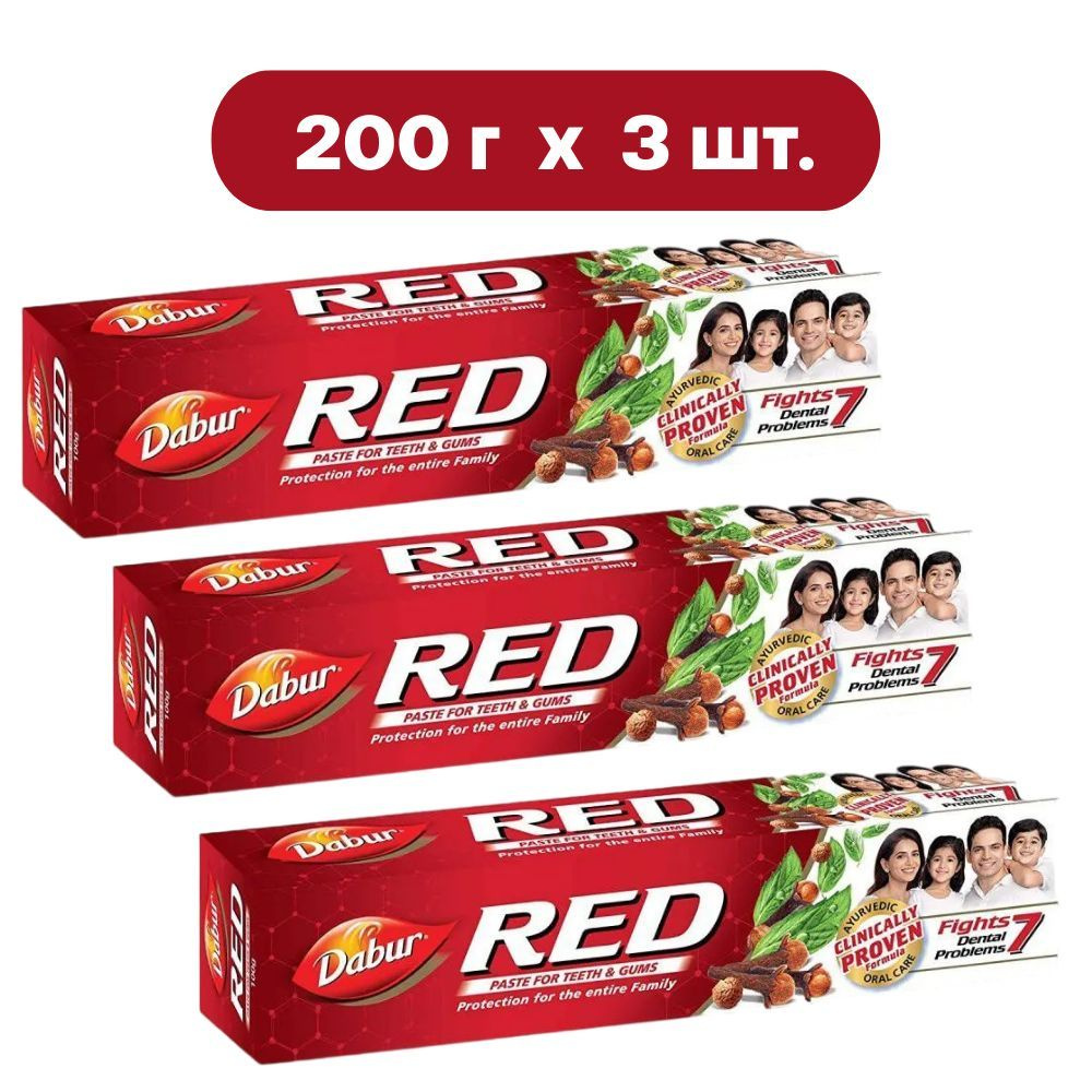 Dabur Red аюрведическая зубная паста 200 г (Дабур Ред) - 3 шт. #1