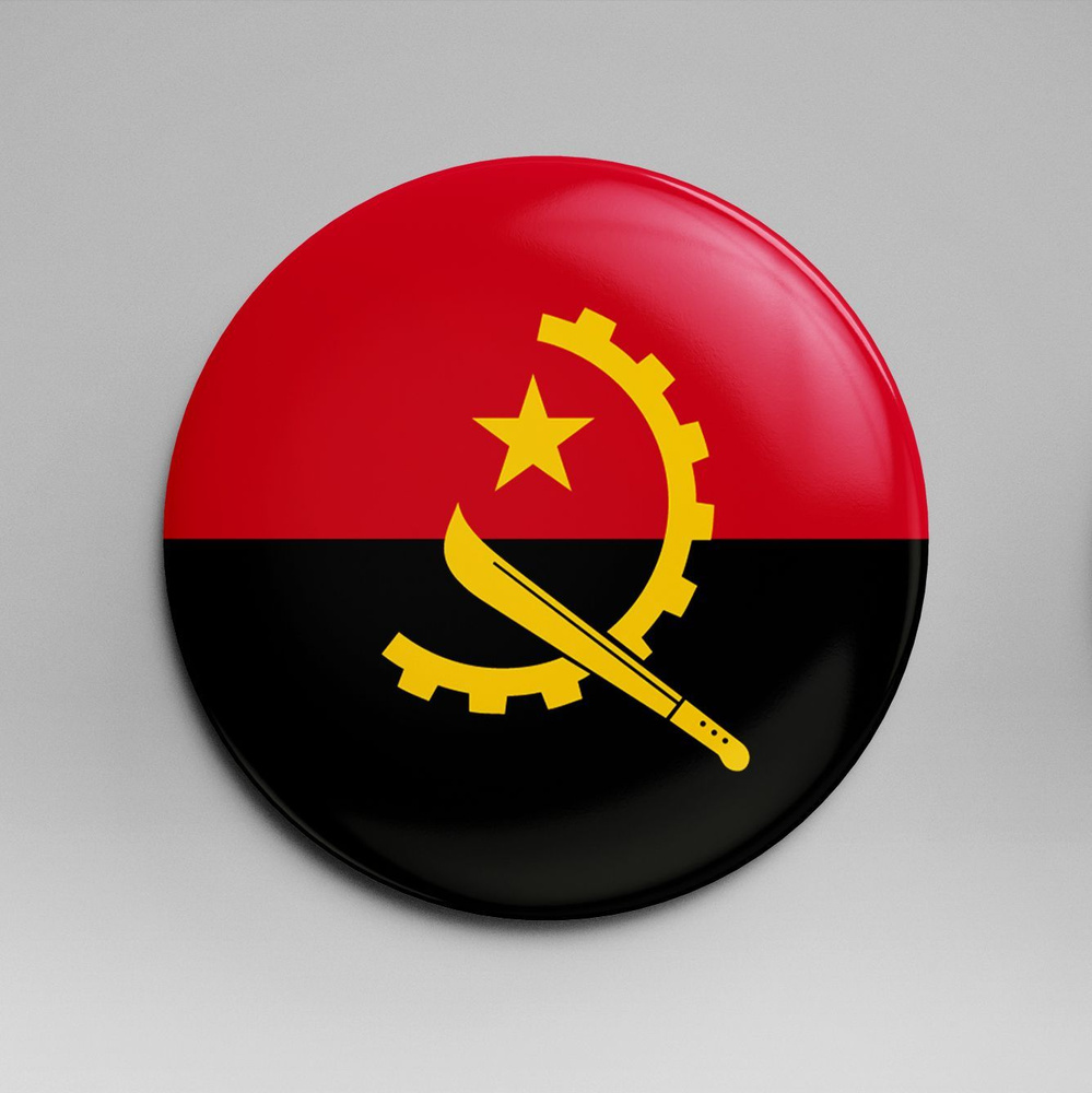 Зеркало карманное 58 мм флаг Ангола #1