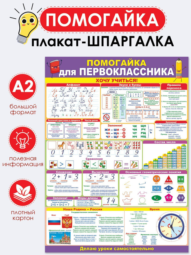 Плакат "Помогайка первокласснику" #1