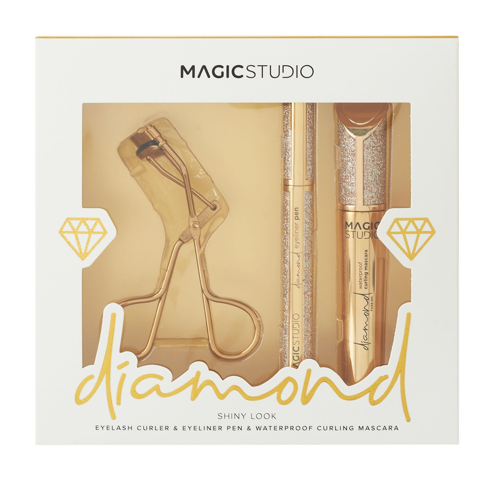 MAGIC STUDIO Набор для макияжа ресниц Dianond Shiny Look (Щипцы + Тушь 12 мл + Подводка 0,8 мл)  #1