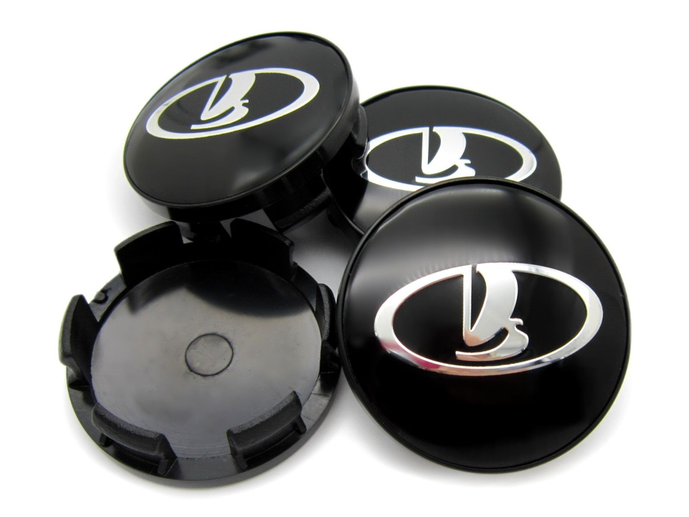 Колпачки, заглушки на литые диски СКАД Lada black 56/51/12 мм, комплект 4 шт.  #1