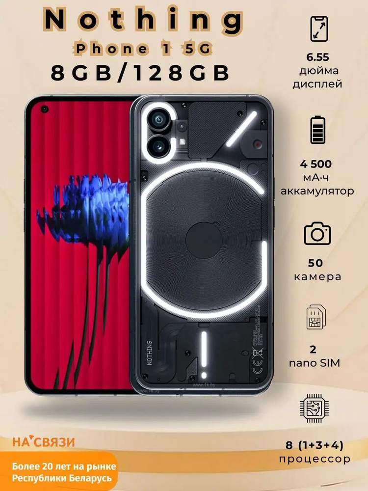 Nothing Смартфон Phone 1 8/128 ГБ, черный #1