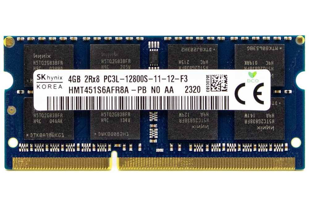 Hynix Оперативная память SODIMM DDR3L 4GB PC12800 1600МГц Hynix HMT451S6AFR8A-PB 1x4 ГБ (HMT451S6AFR8A-PB) #1