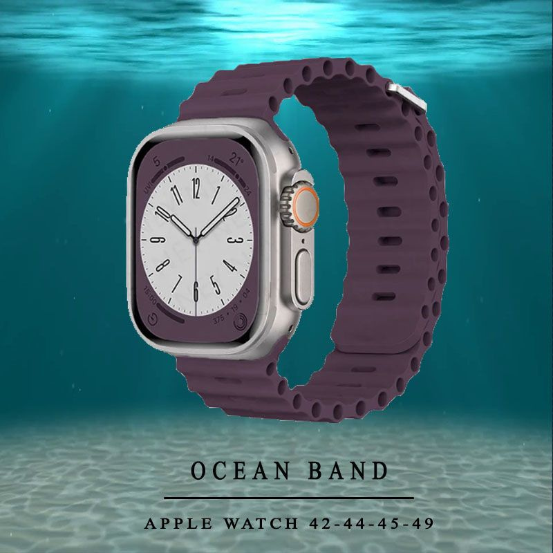 Силиконовый ремешок Ocean Band для smart часов Apple Watch 42 44 45 49 мм / браслет на эпл вотч Apple #1