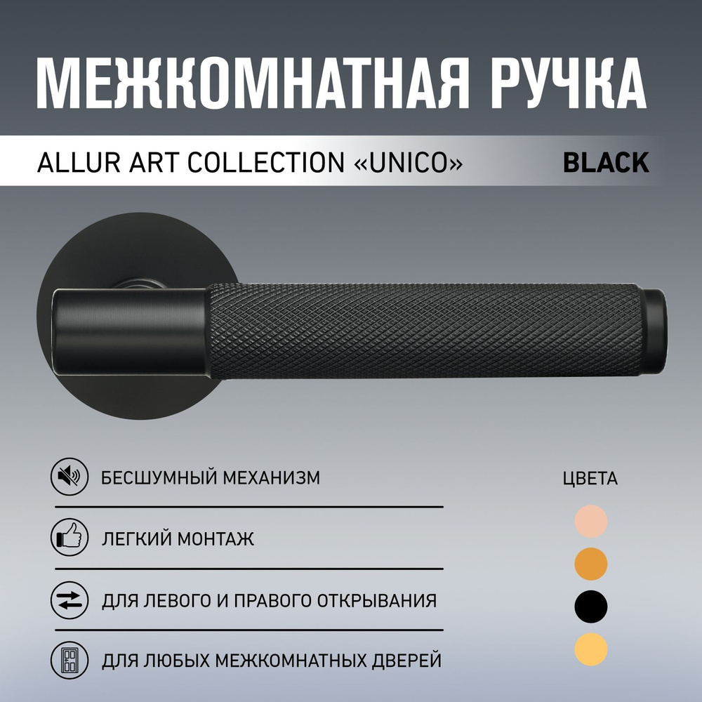 Ручка дверная межкомнатная BLACK матовый черный #1