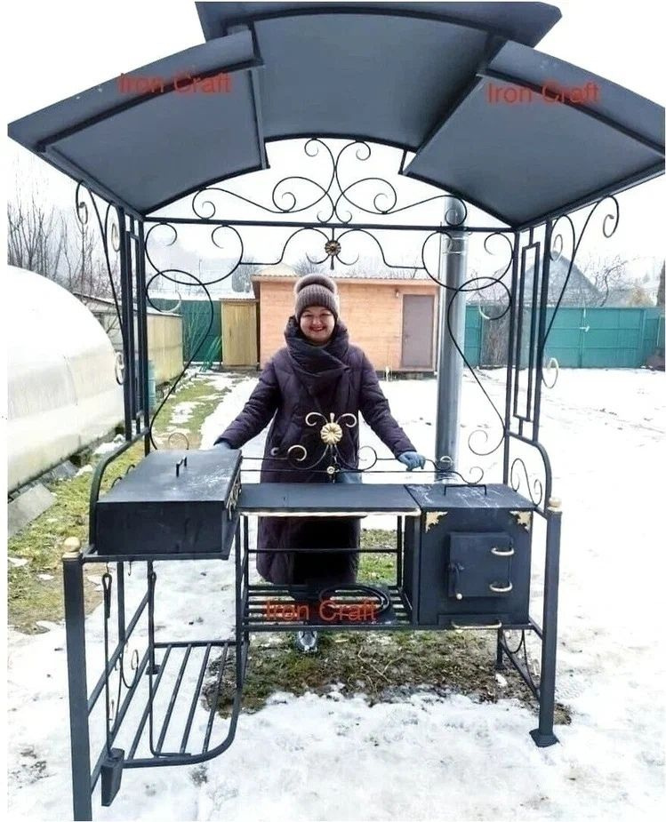 Как сделать мангал с крышей и печкой под казан своими руками - Сделай камин