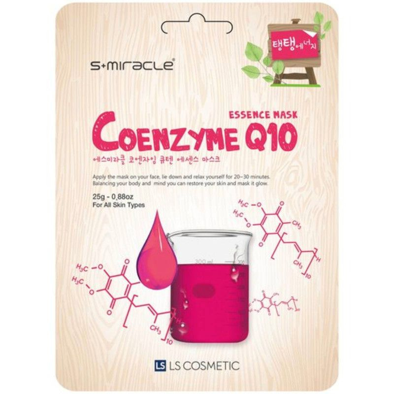 Маска для лица S+Miracle Coenzyme Q10 Essence Mask с коэнзимом Q10, 25мл #1