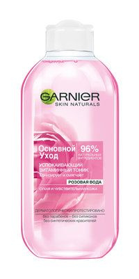 Тоник для лица Garnier Основной уход Успокаивающий витаминный тоник Розовая вода  #1