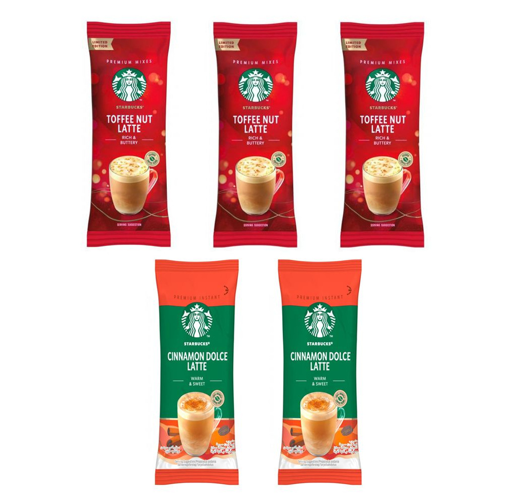 Растворимый кофе Starbucks Toffee Nut, Cinnamon Dolce Latte 5 шт. по 22 г Турция  #1