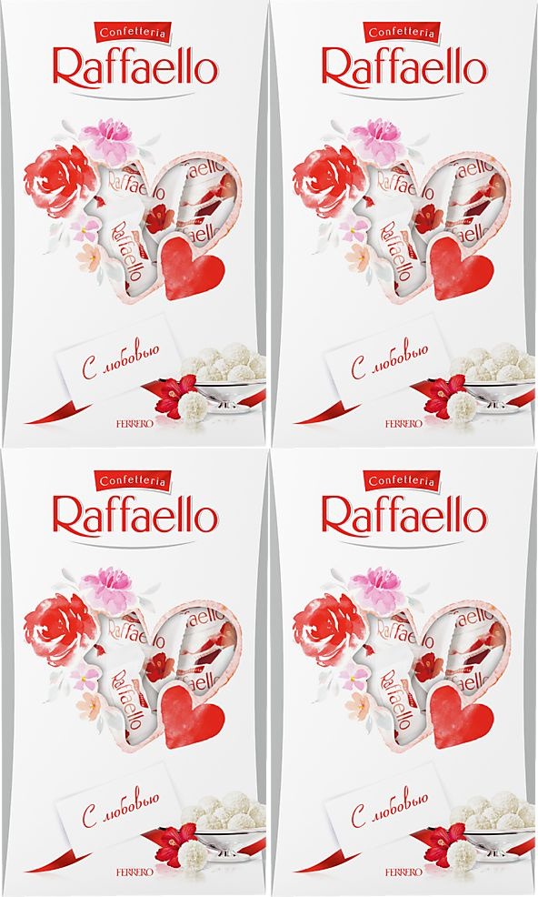 Конфеты Raffaello 70 г, комплект: 4 упаковки по 70 гр. #1