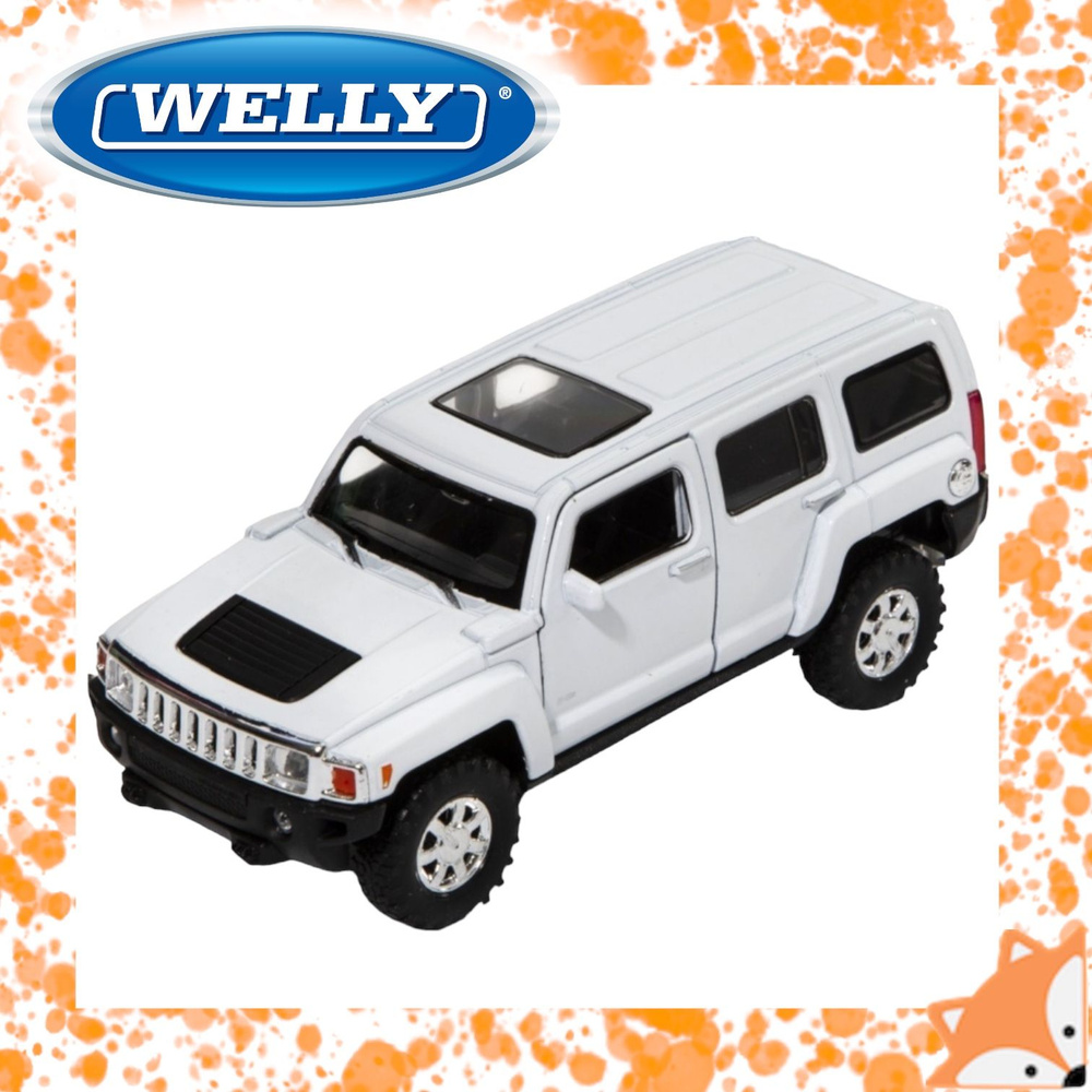 Welly 39887 Велли Модель машины 1:32 HUMMER H3, белый #1