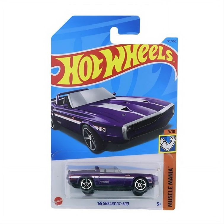 HKJ50 Машинка металлическая игрушка Hot Wheels коллекционная модель 69 Shelby GT-500 фиолетовый  #1