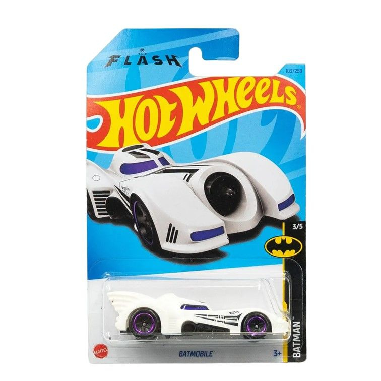 HKJ74 Машинка металлическая игрушка Hot Wheels коллекционная модель Batmobile белый  #1