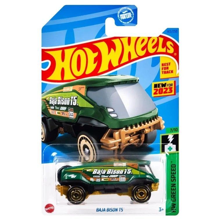 HKK23 Машинка металлическая игрушка Hot Wheels коллекционная модель Baja Bison T5 зеленый  #1