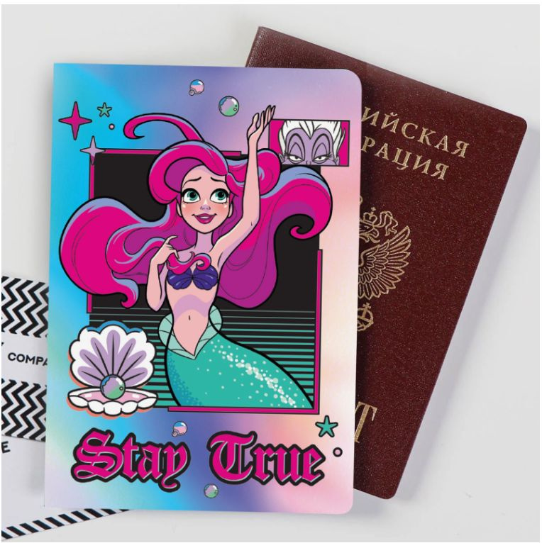 Обложка на паспорт Disney Принцессы "Stay true", для девочек, обложка для паспорта  #1