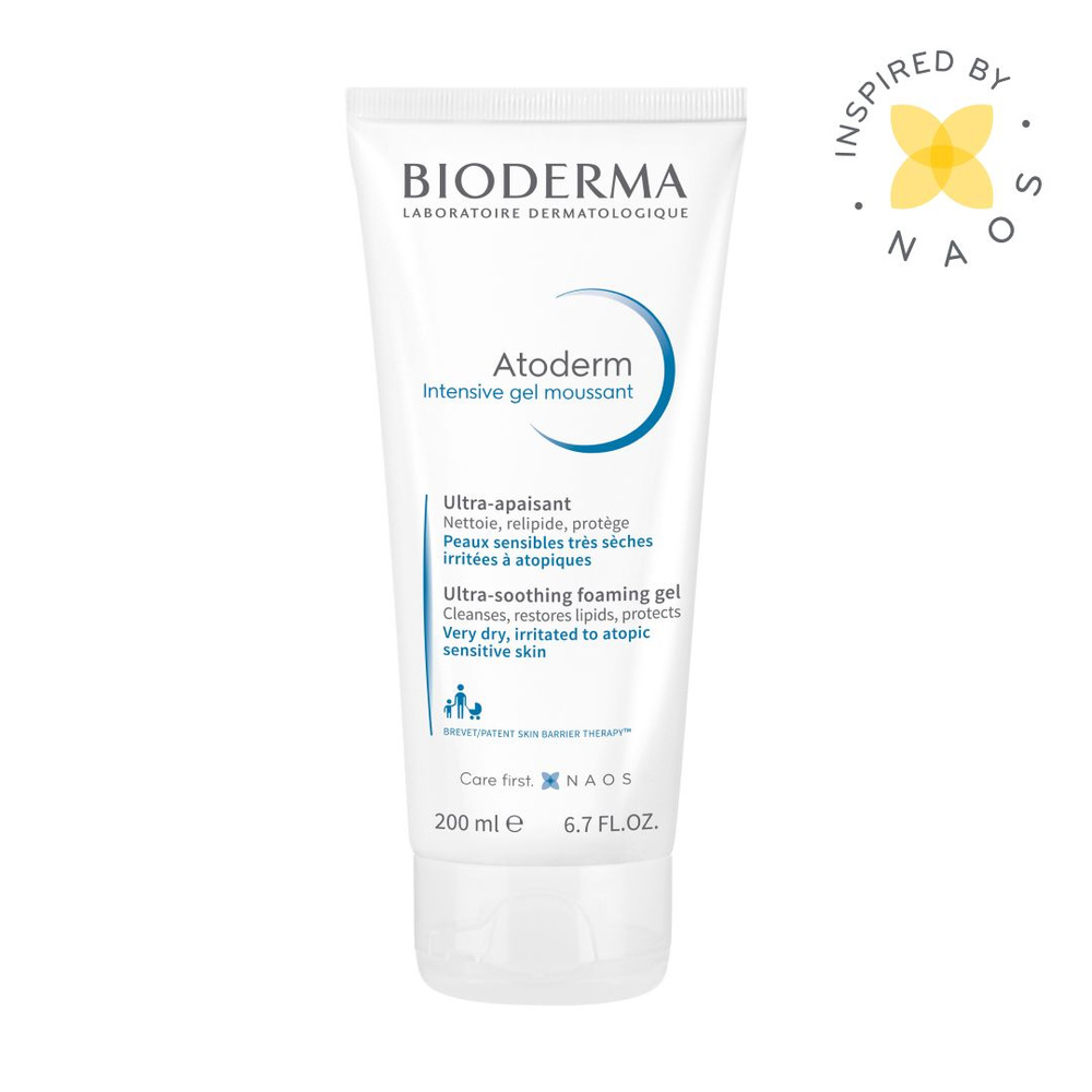 Bioderma Atodern Интенсив гель очищающий, успокаивающий для сухой, раздраженной и атопичной кожи лица #1