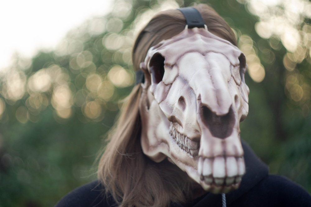 Карнавальная маска-череп лошади, маска лошади на голову  #1