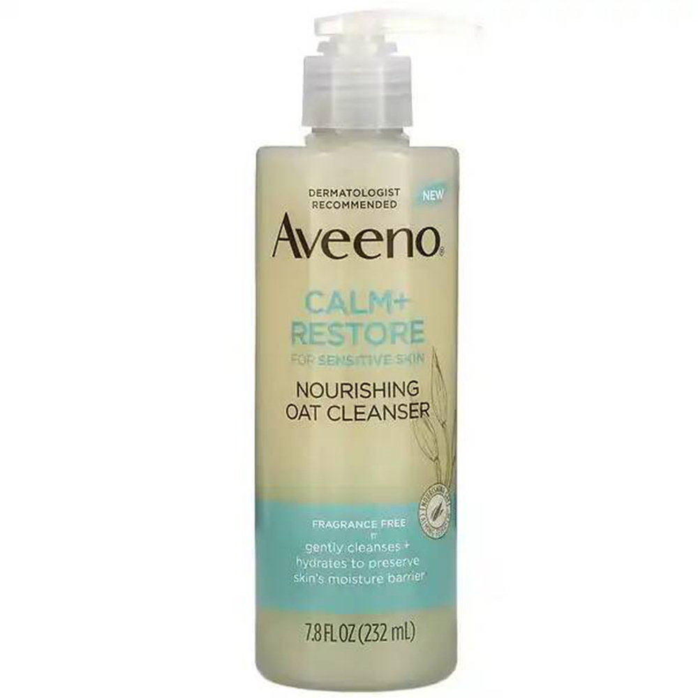 Aveeno, Calm + Restore, Питательное очищающее средство из овса, без отдушек, 232 мл  #1