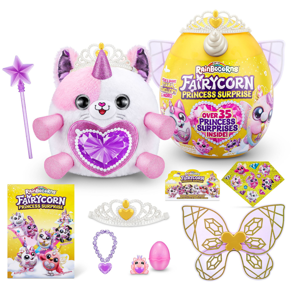 Игровой набор Zuru Rainbocorns Fairycorn Princess Surprise, мягкая игрушка-сюрприз в яйце, 35 сюрпризов, #1