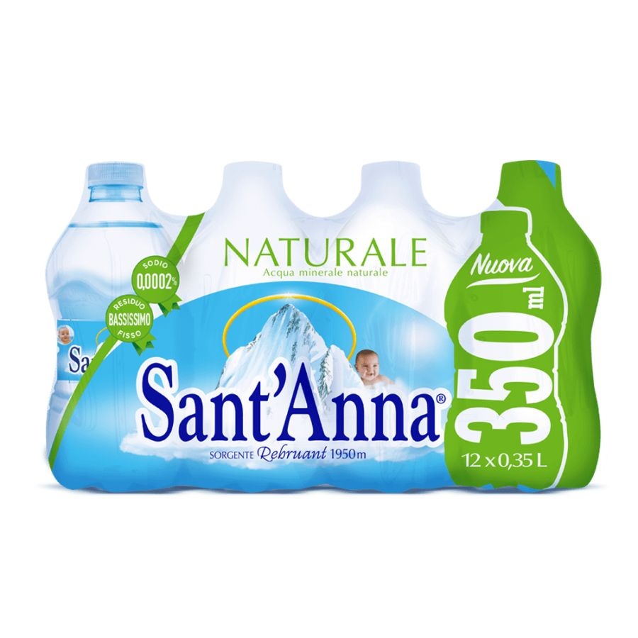 Ультралегкая Минеральная вода из Италии SANT'ANNA (Сант'Анна) 0,35 литра*12 шт. без газа  #1