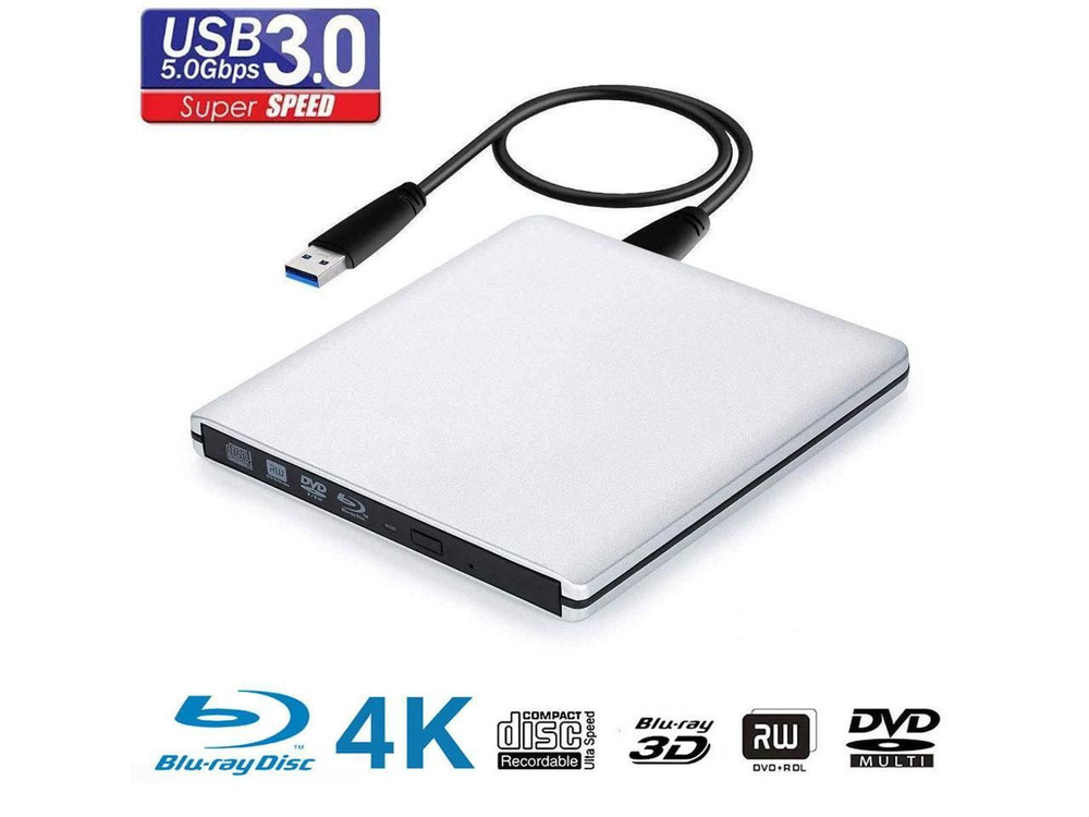 Ультратонкий 4K Blu-Ray Burner Внешний DVD-привод - купить с доставкой ...