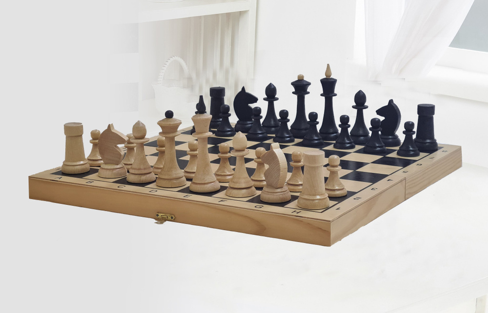 Шахматы гроссмейстерские деревянные Объедовские с малой деревянной доской "Классика"  #1