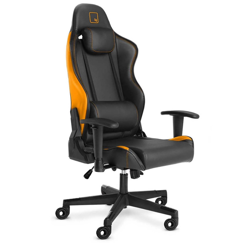 WARP Игровое компьютерное кресло, черный, оранжевый #1
