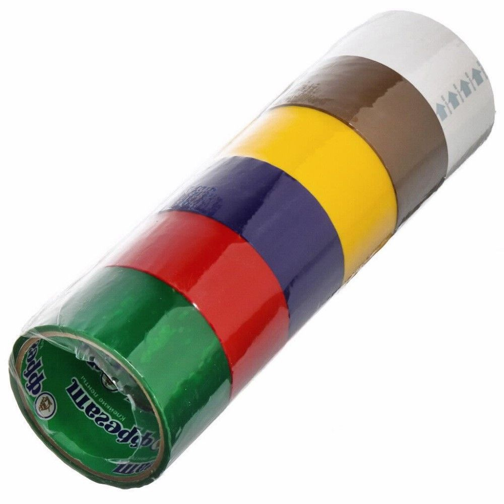 Комплект лент упаковочных Фрегат 48 мм х 20 м 6 шт цветные - 5 шт.  #1
