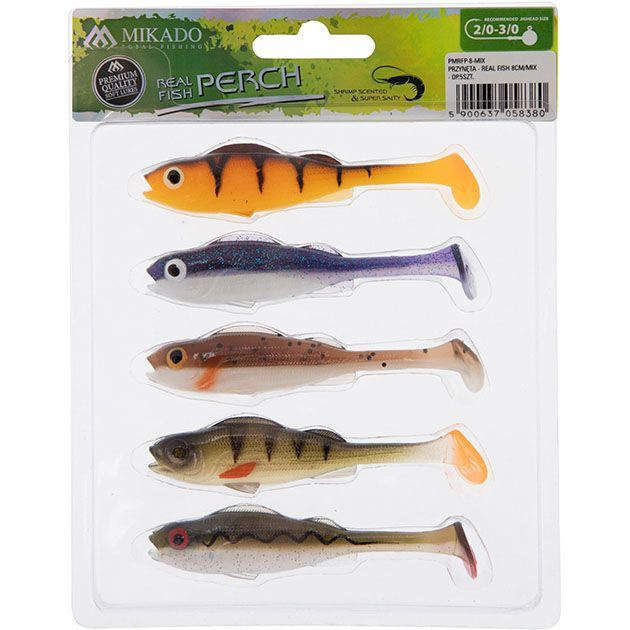 Виброхвост Mikado REAL FISH 8 см., 4,8 г., MIX (5 шт.) #1